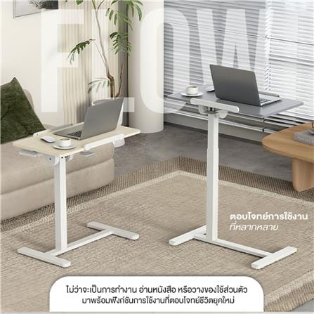 โต๊ะปรับระดับไฟฟ้า ERGOTREND FLOW 70 ซม. สีโอ๊ค/ขาว_4