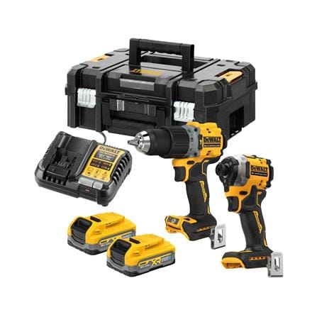ชุดสว่านกระแทกและไขควงกระแทกไร้สาย (พร้อมแบตเตอรี่และแท่นชาร์จ) DEWALT DCK2050S2T-B1 20 โวลต์_0