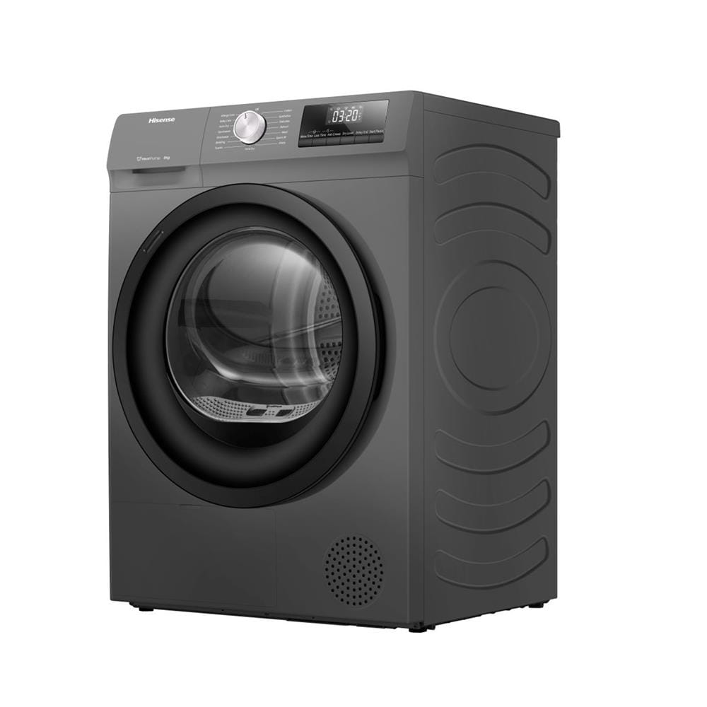 เครื่องอบผ้าฝาหน้า HISENSE DH80N1 8 กก. HEAT PUMP สีเทา