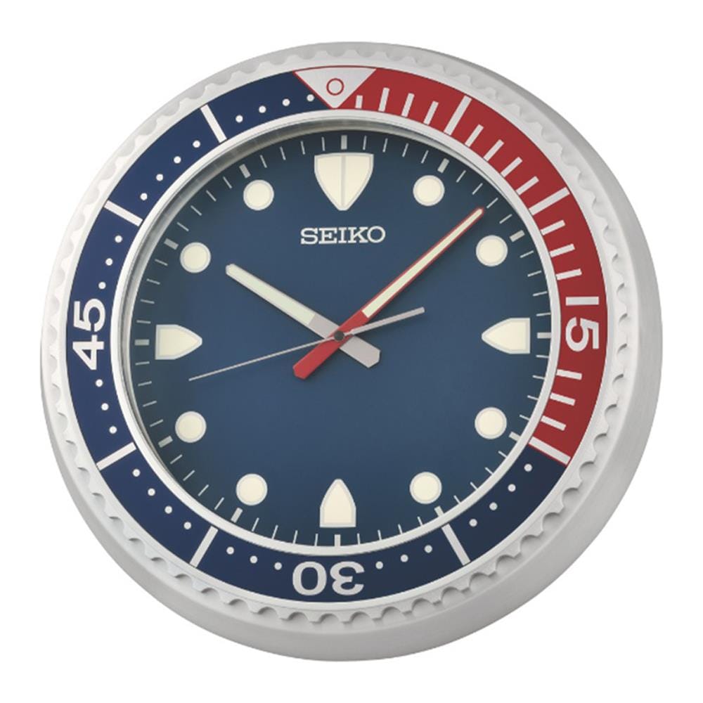 นาฬิกาแขวน SEIKO CLOCKS 17.6 นิ้ว สีแดง/น้ำเงิน