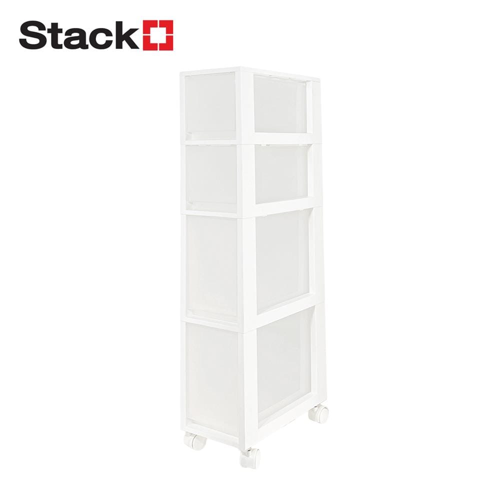ตู้ลิ้นชักแคบ 4 ชั้น STACKO HANA 19x36.5x90.8 ซม. สีขาว