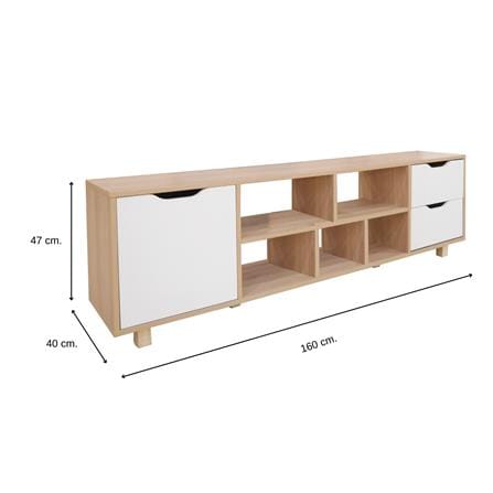 ตู้วางทีวี FURDINI MINIE 160 ซม. สีไม้/ขาว_6