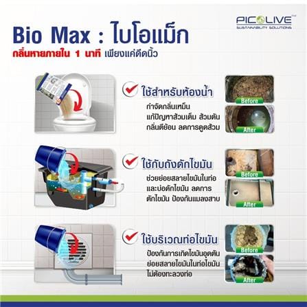 จุลินทรีย์กำจัดกลิ่นเหม็นใน 1 นาที ไบโอแม็ก PICO ALIVE 50 กรัม_2