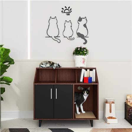 ตู้เตี้ย บานผสม TOMATO CATZ TC-CC-AC-01 84 ซม. สีวอลนัท_3