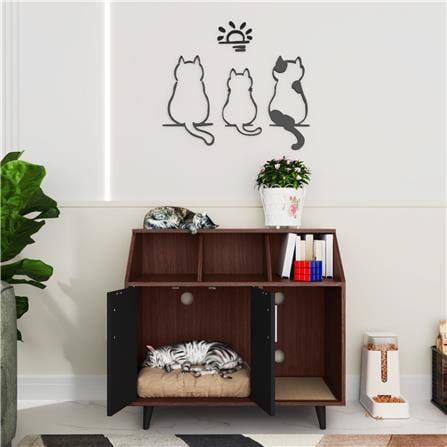 ตู้เตี้ย บานผสม TOMATO CATZ TC-CC-AC-01 84 ซม. สีวอลนัท_4