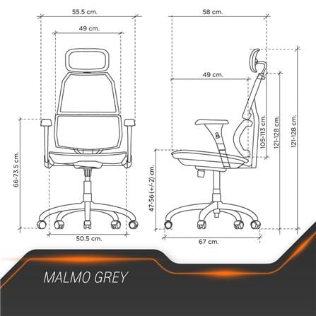 เก้าอี้สุขภาพ ERGOTREND MALMO สีเทา_11