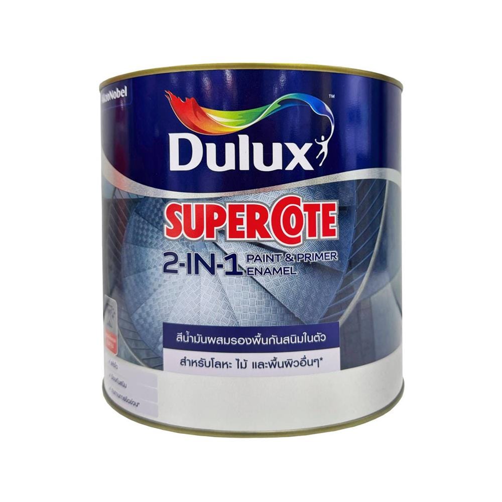สีน้ำมันผสมรองพื้น ชนิดเงา DULUX SUPERCOTE 2-IN-1 G1004 สีเทา 3 ลิตร