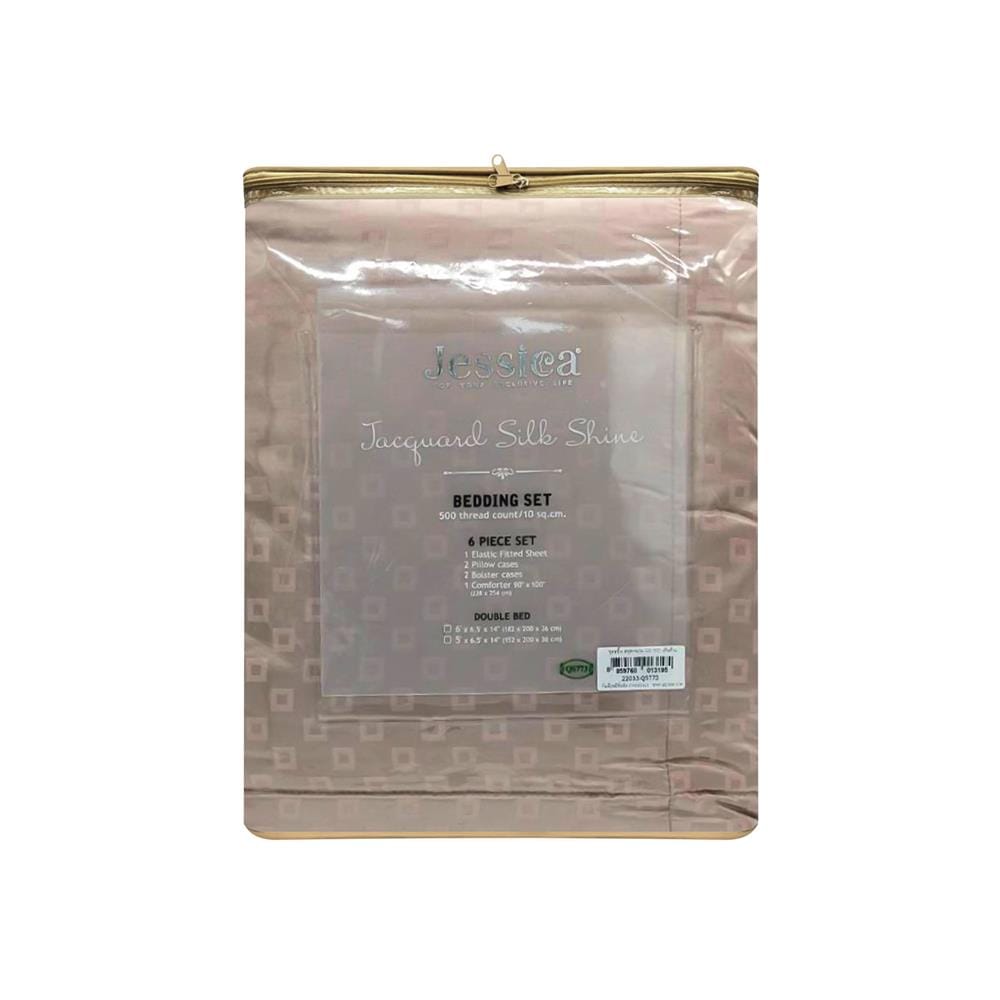 ชุดผ้าปูที่นอน 6 ฟุต (ชุด 6 ชิ้น) JESSICA SILKSHINE 22033-QS773