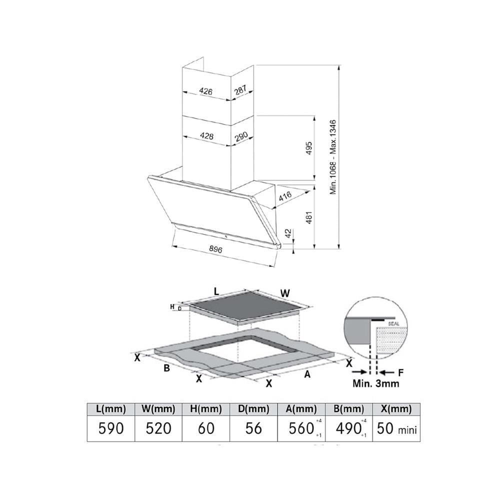 เตาฝัง+เครื่องดูดควัน FRANKE FIH6310+FC988NX