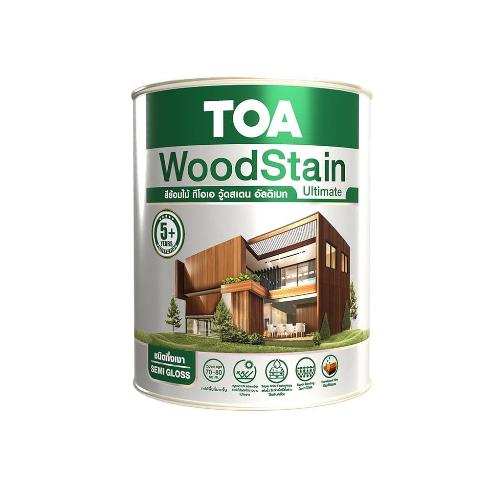 สีย้อมไม้ ชนิดกึ่งเงา TOA WOODSTAIN ULTIMATE US03 สีไม้มะค่า 1/4 แกลลอน