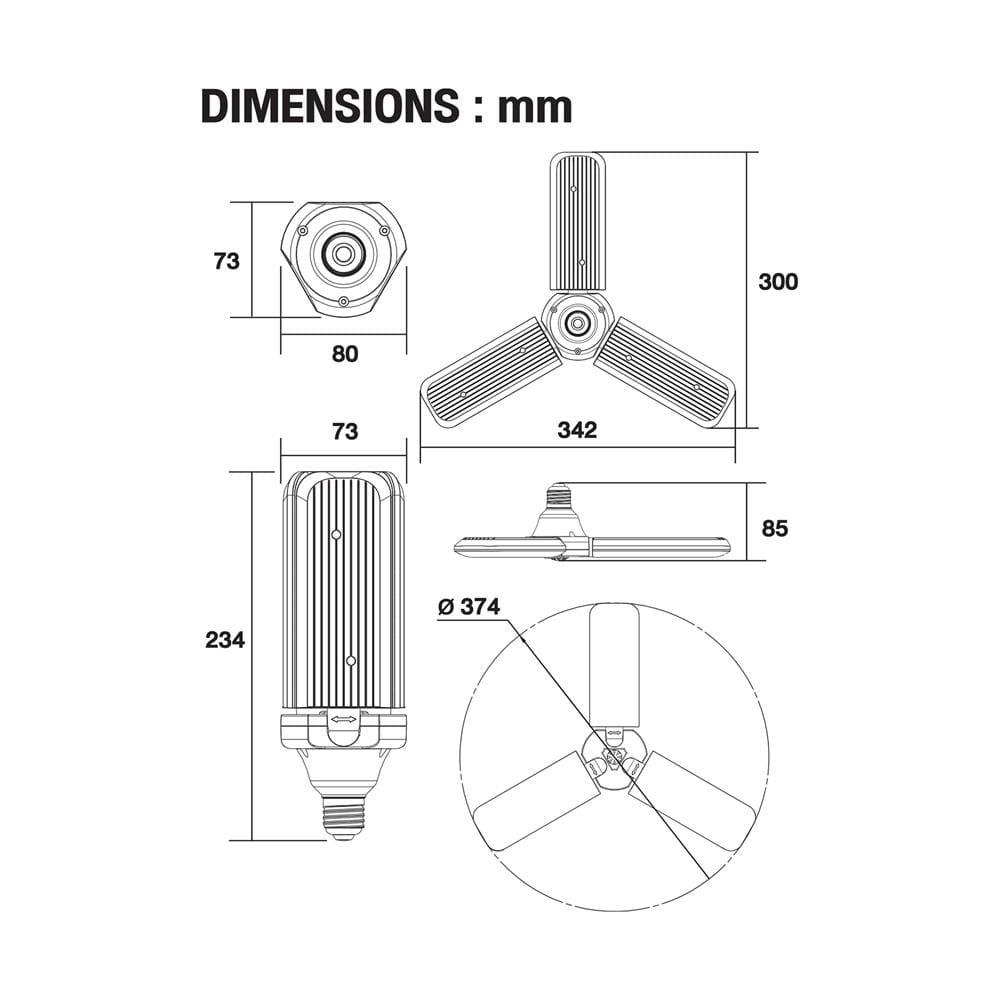 หลอด LED BEC HIGH WATT STAR3 40 วัตต์ DAYLIGHT E27