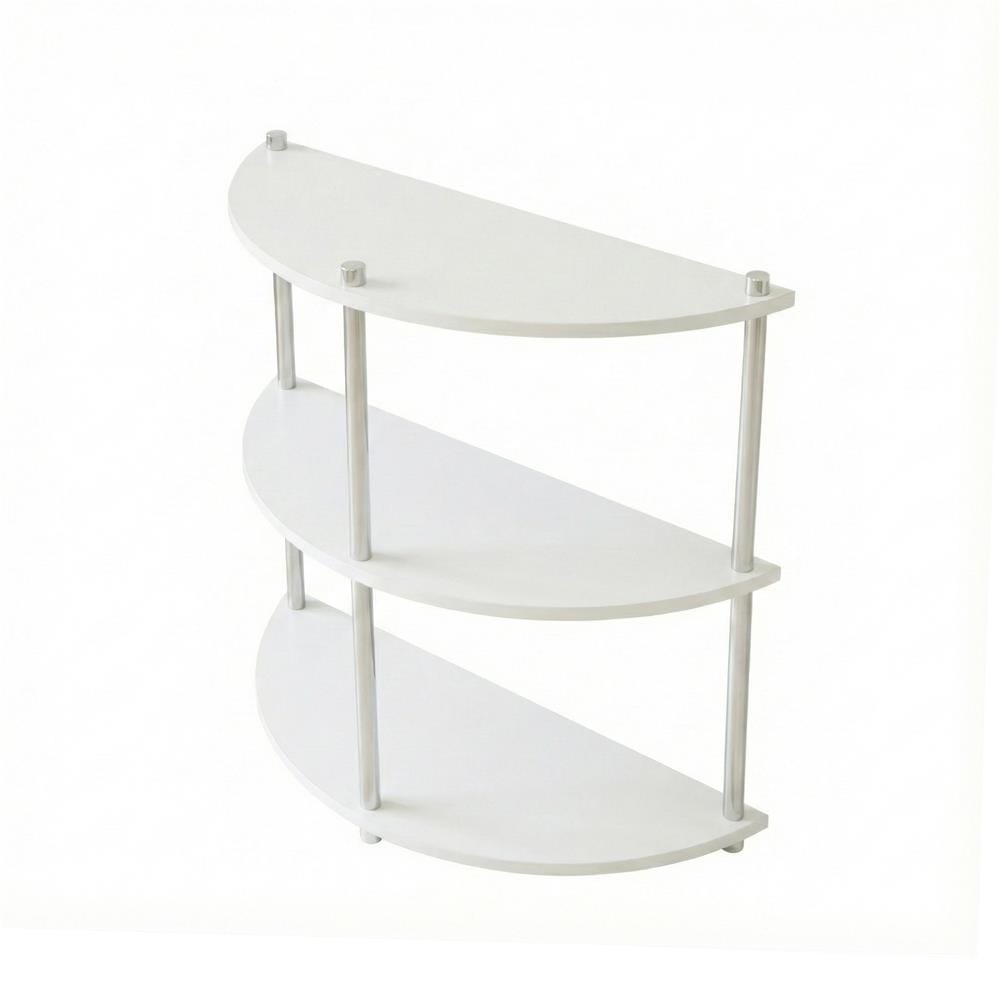 ชั้นวางของครึ่งวงกลม 3 ชั้น FURDINI BENDLY 80 ซม. สีขาว/วอลนัท_1