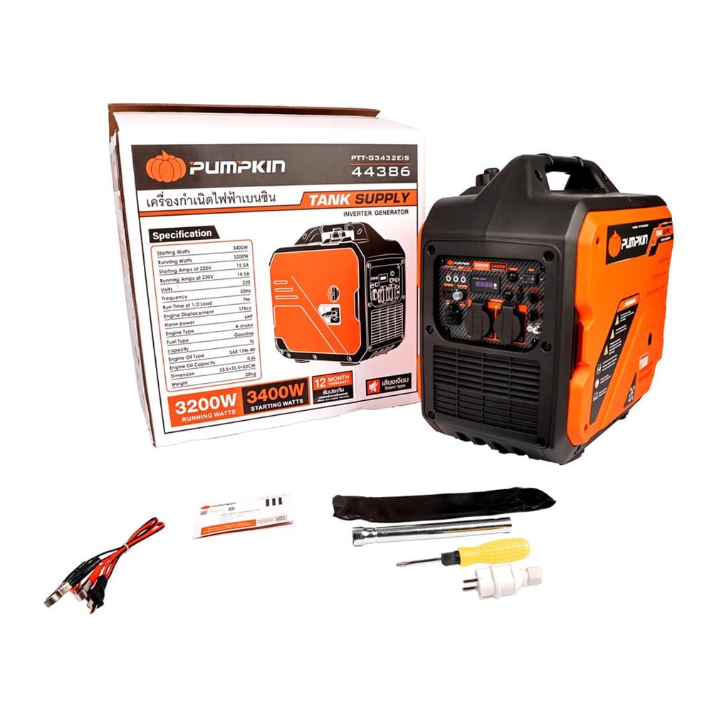 เครื่องกำเนิดไฟฟ้าเบนซิน  PUMPKIN INVERTER Silent PTT-G3432EiS 3.4 กิโลวัตต์