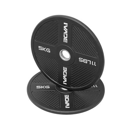 แผ่นน้ำหนัก BUMPER PLATE รูขนาด 2 นิ้ว IVADE  5 กก. (แพ็ก 2 ชิ้น)_2