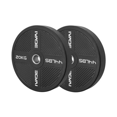 แผ่นน้ำหนัก BUMPER PLATE รูขนาด 2 นิ้ว IVADE  20 กก. (แพ็ก 2 ชิ้น)_0