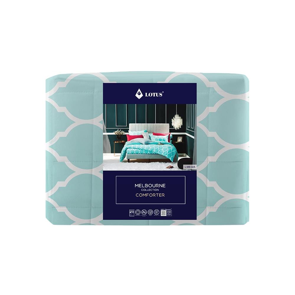 ผ้านวม LOTUS MELBOURNE L-MB 02A 100x90 นิ้ว สี TURQUOISE
