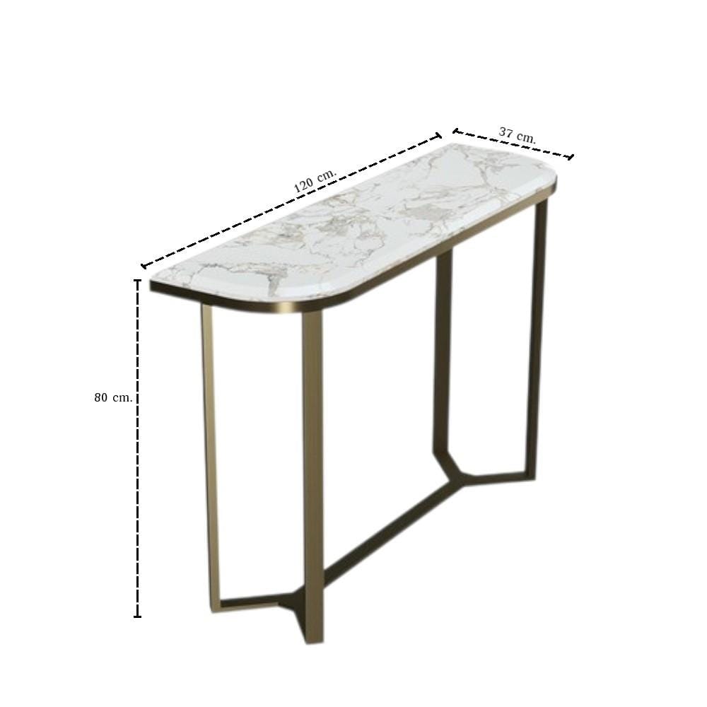 โต๊ะคอนโซล SB FURNITURE NALIA 19244476 120 ซม. สีขาว/ทอง