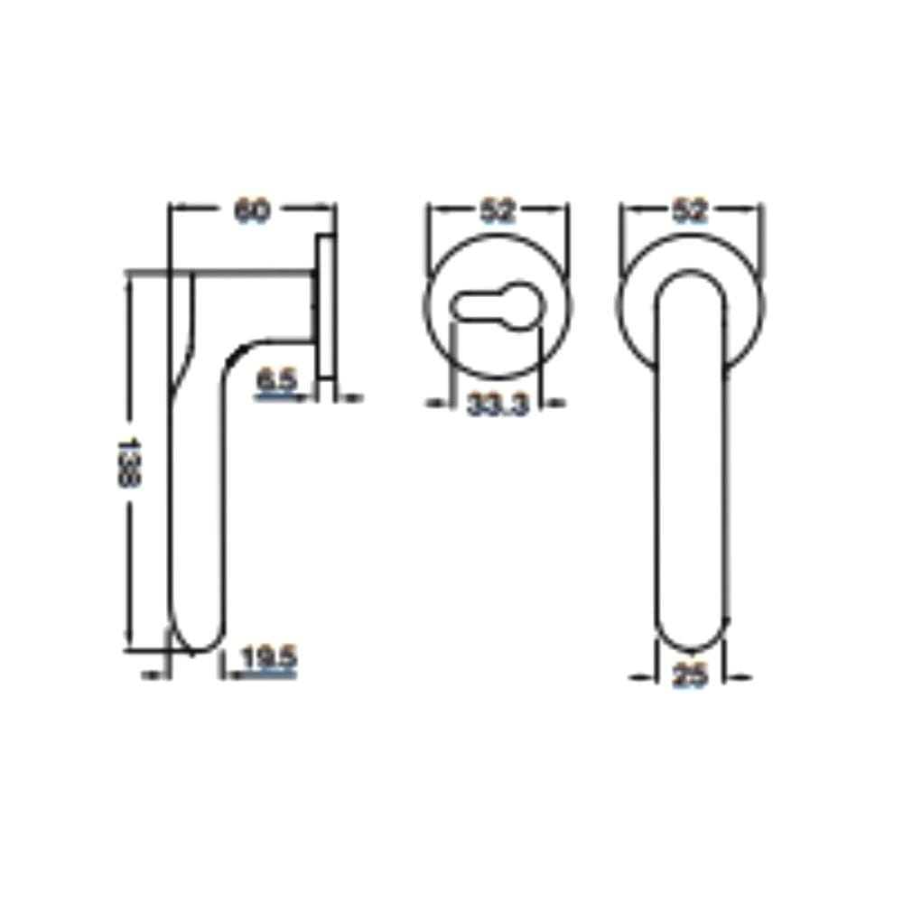มือจับก้านโยกห้องทั่วไป MORTISE HAFELE 489.11.137 สีสเตนเลส