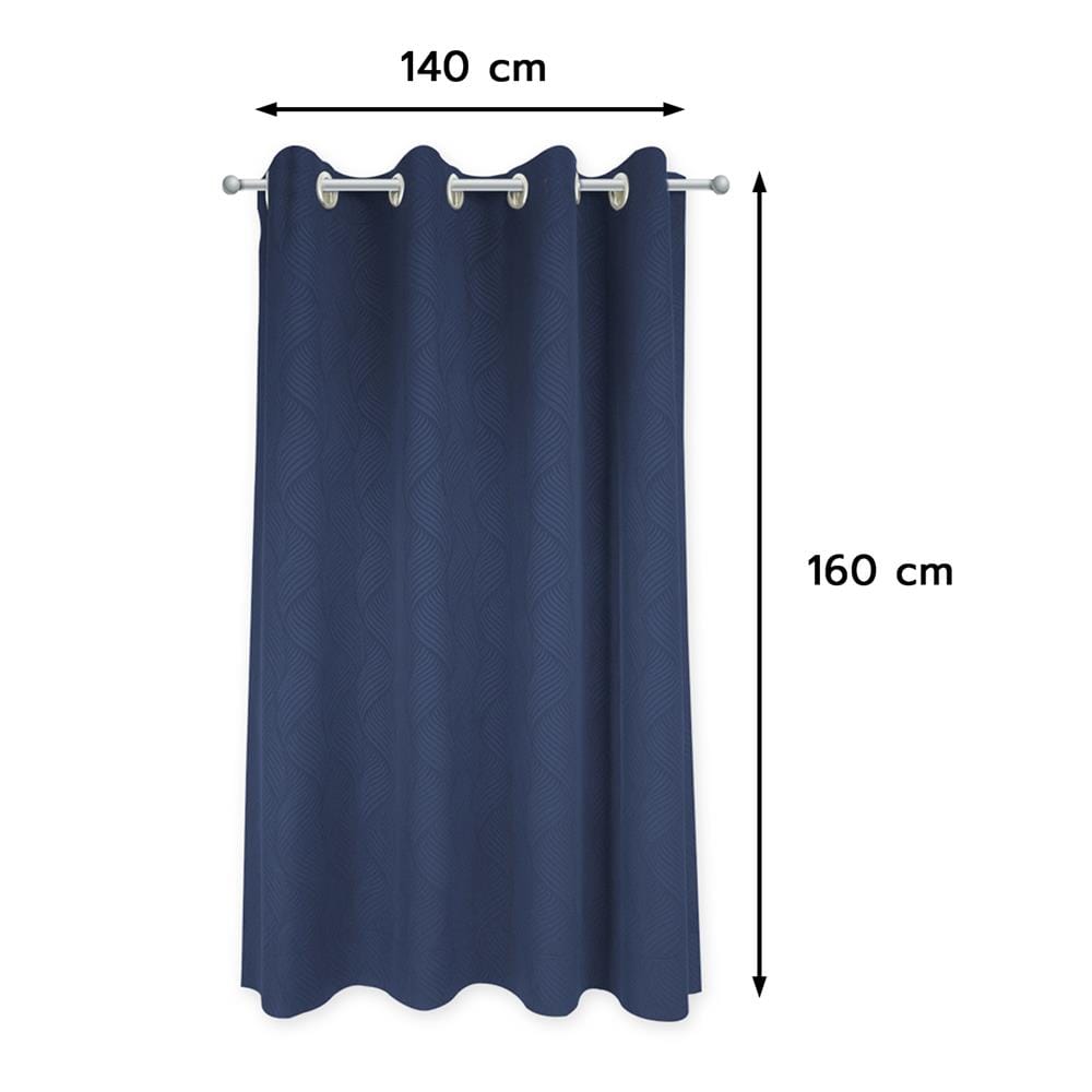 ผ้าม่าน EYELET HOME LIVING STYLE CURVE UV 140x160 ซม. สีน้ำเงิน