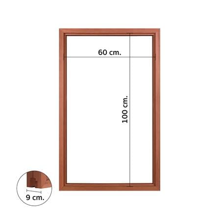 วงกบหน้าต่างไม้เบญจพรรณ 1 ช่อง VK 60x100 ซม. สีธรรมชาติ_4