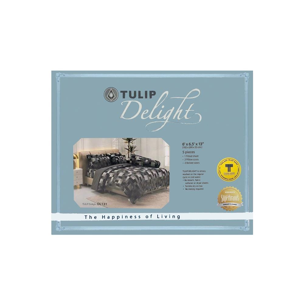 ชุดผ้าปูที่นอน 6 ฟุต (ชุด 5 ชิ้น) TULIP DELIGHT 60012-DL131