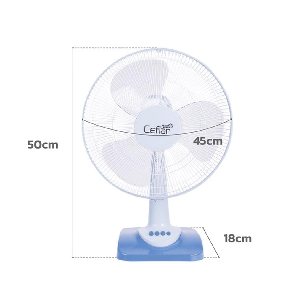 พัดลมตั้งโต๊ะ 16 นิ้ว CEFLAR FB-1602 สีฟ้าอ่อน
