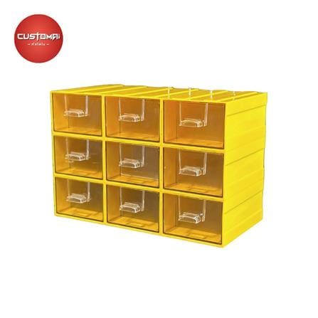 กล่องเก็บอุปกรณ์ CUSTOMAI 9 ช่อง สีเหลือง