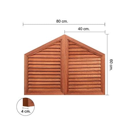 เกล็ดจั่วไม้ระบายอากาศบานคู่ VK 80x60 ซม. สีธรรมชาติ_3