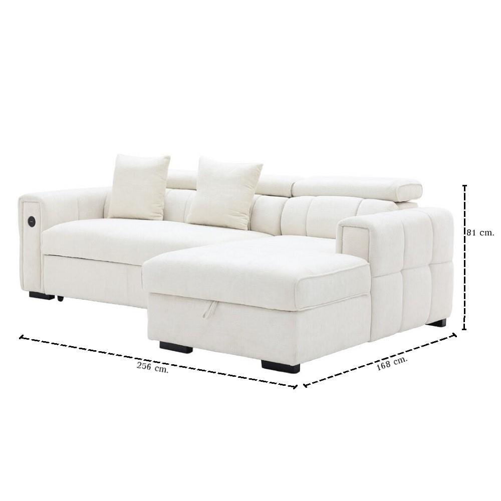 โซฟาเข้ามุมขวา SB FURNITURE CARNELL 19243066 สีขาว