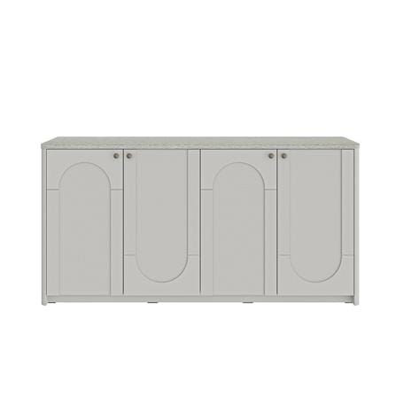 ตู้เตี้ย SB FURNITURE CLOUDIA 19243101 160 ซม. สีเทาอ่อน_1