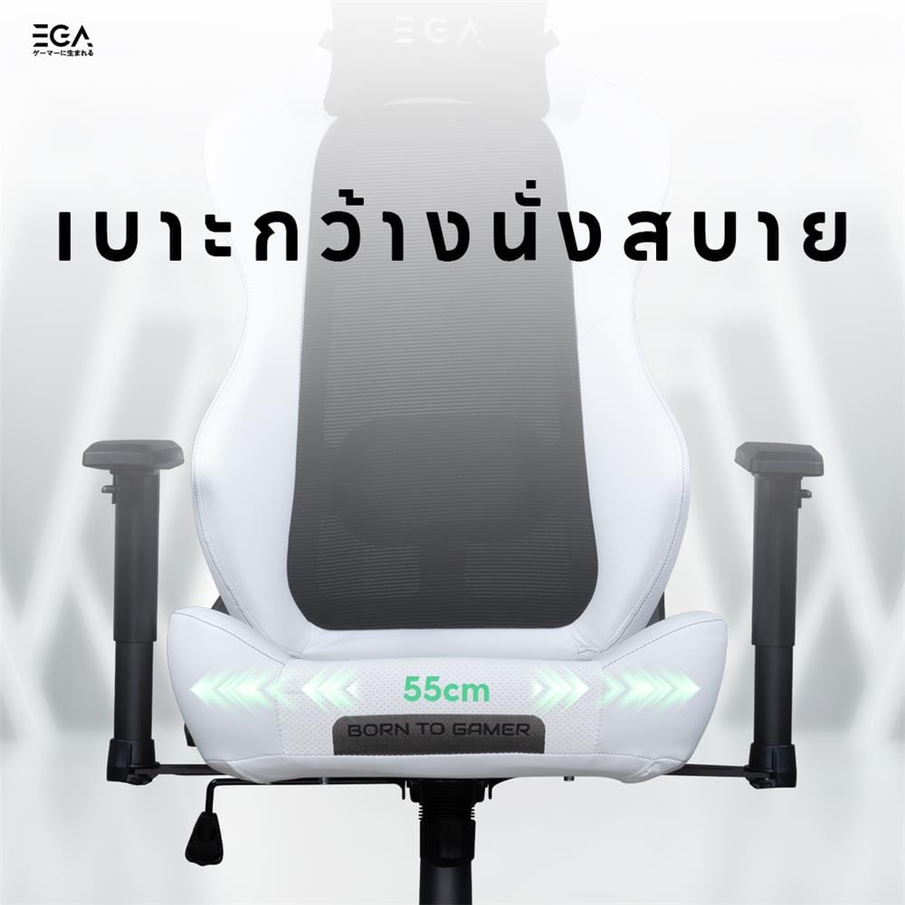 เก้าอี้เกมมิ่ง EGA TYPE G9 สีขาว/ดำ