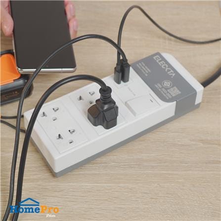 รางปลั๊กไฟ 4 ช่อง 1 สวิตซ์ 1 USB-A 1 TYPE-C ELECKTA ET541C 16 แอมป์ 3 ม._7