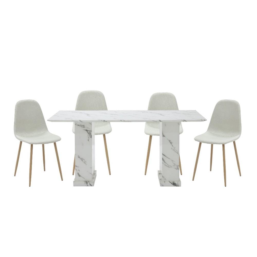 ชุดโต๊ะทานข้าว 4 ที่นั่ง SB FURNITURE BASHA & LASTA 59063630 สีขาว