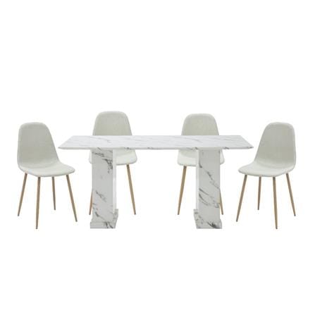 ชุดโต๊ะทานข้าว 4 ที่นั่ง SB FURNITURE BASHA & LASTA 59063630 สีขาว_0