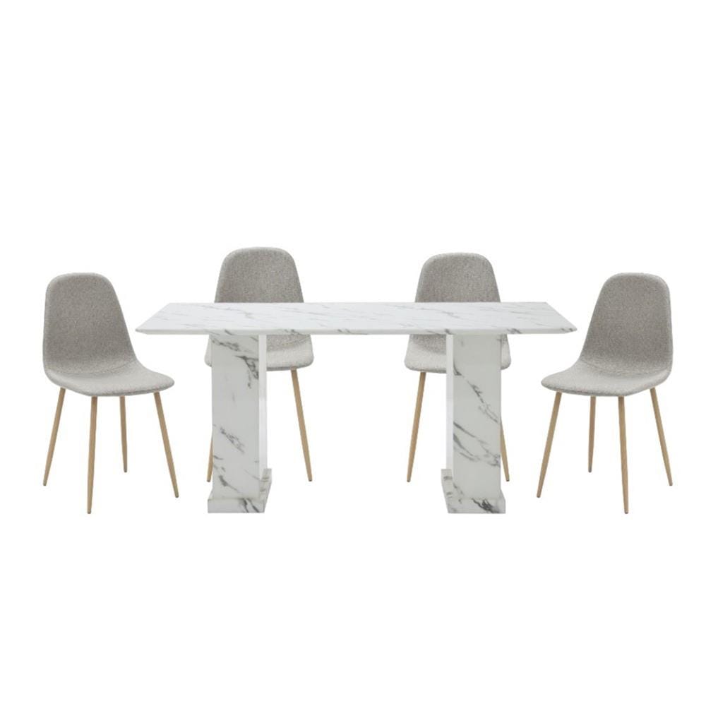 ชุดโต๊ะทานข้าว 4 ที่นั่ง SB FURNITURE BASHA & LASTA 59063634 สีขาว