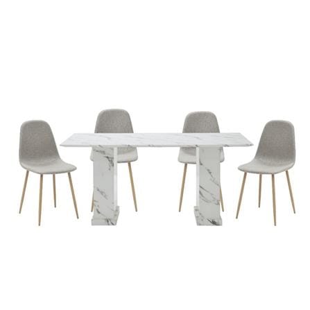 ชุดโต๊ะทานข้าว 4 ที่นั่ง SB FURNITURE BASHA & LASTA 59063634 สีขาว_0