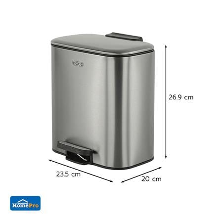 ถังขยะเหยียบเหลี่ยม ACCO MODIO 6 ลิตร สีเงิน_6