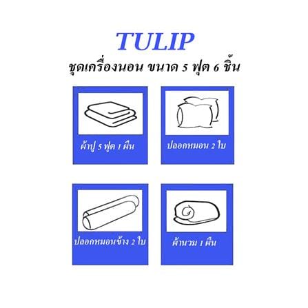 ชุดผ้าปูที่นอน 5 ฟุต (ชุด 6 ชิ้น) TULIP DELIGHT 60205-DL129_4