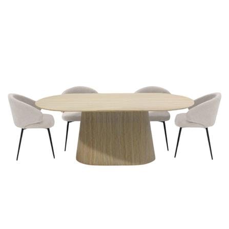 ชุดโต๊ะทานข้าว 4 ที่นั่ง SB FURNITURE HADAYLY & HYPS 59062563 สีครีม_0