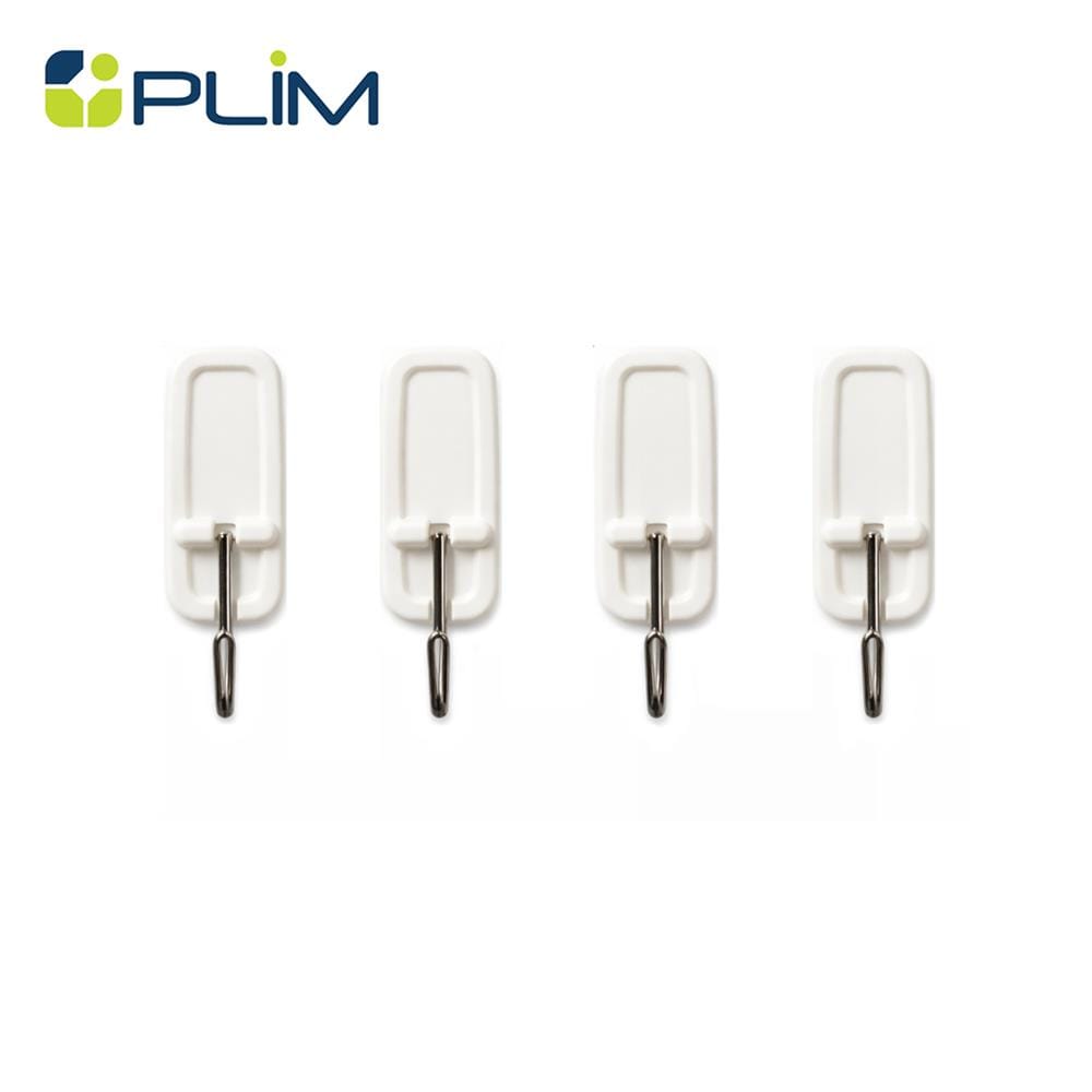 ขอแขวนเหลี่ยมติดเทปกาว PLIM HY-012310 สีขาว (แพ็ก 4 ชิ้น)