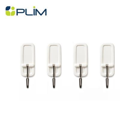 ขอแขวนเหลี่ยมติดเทปกาว PLIM HY-012310 สีขาว (แพ็ก 4 ชิ้น)_0