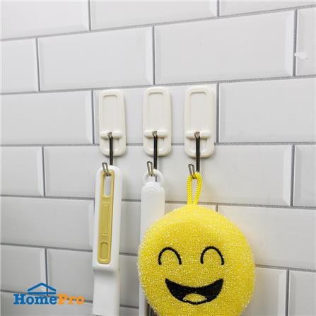 ขอแขวนเหลี่ยมติดเทปกาว PLIM HY-012310 สีขาว (แพ็ก 4 ชิ้น)_1