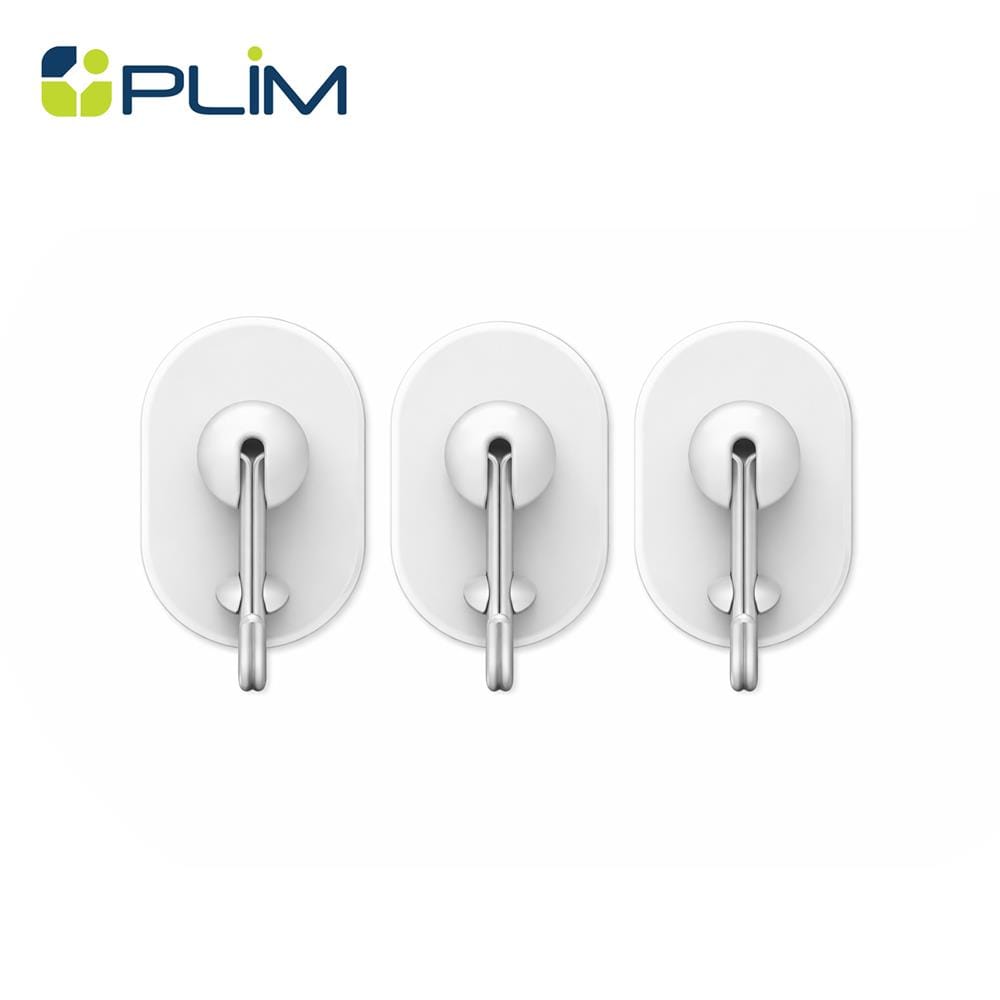 ขอแขวนวงรีติดเทปกาว PLIM HY-142004 W สีขาว (แพ็ก 3 ชิ้น)