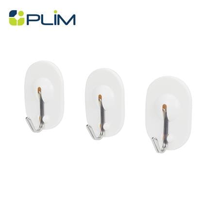 ขอแขวนวงรีติดเทปกาว PLIM HY-142004 W สีขาว (แพ็ก 3 ชิ้น)_0