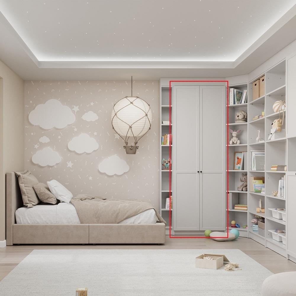 ตู้สูง 2 บานเปิด SB FURNITURE TRIXX 19247534 80 ซม. สีขาว