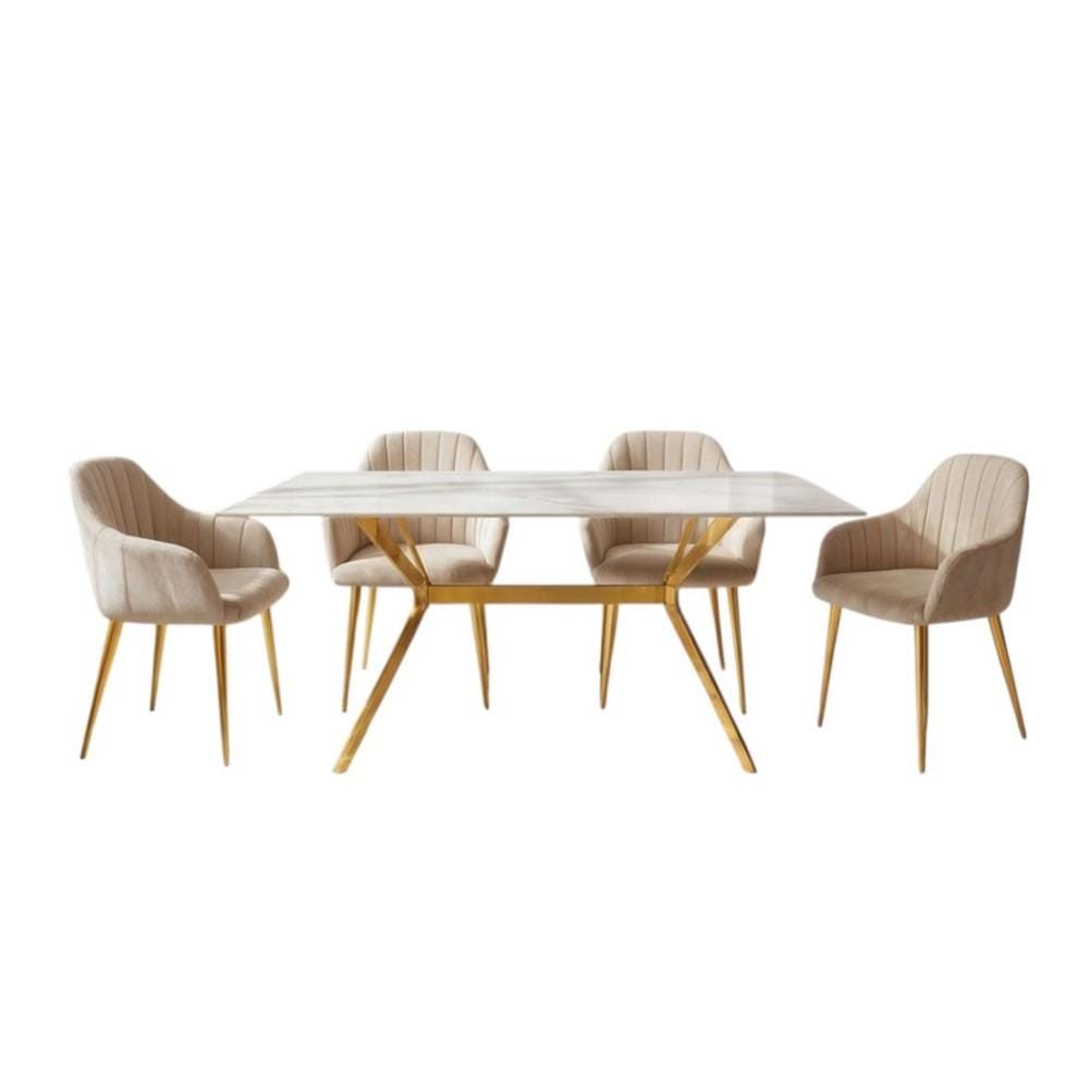 ชุดโต๊ะทานข้าว 4 ที่นั่ง SB FURNITURE LISVIE&LECTURE-PLUS 59064068 สีขาว