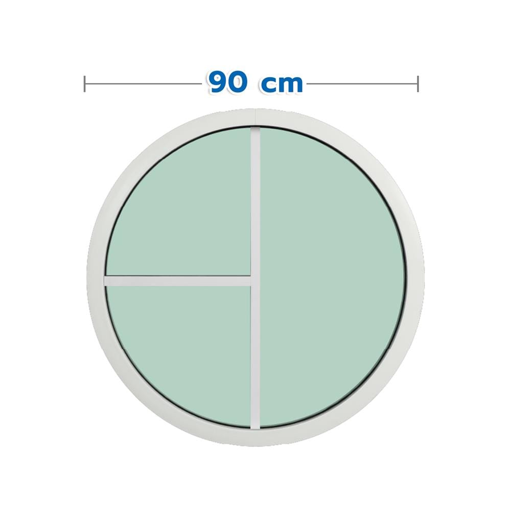 ช่องแสงหน้าต่างอะลูมิเนียม วงกลม KPA 3 ฟัก 90x90 ซม. สีขาว