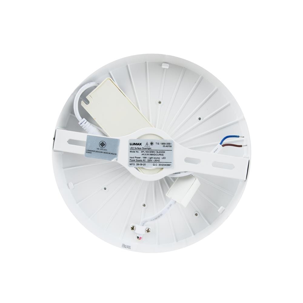 ดาวน์ไลท์ LED LUMAX  03-A0758_1 7.2 นิ้ว 18 วัตต์  DAYLIGHT / COOL WHITE / WARM WHITE สีขาว