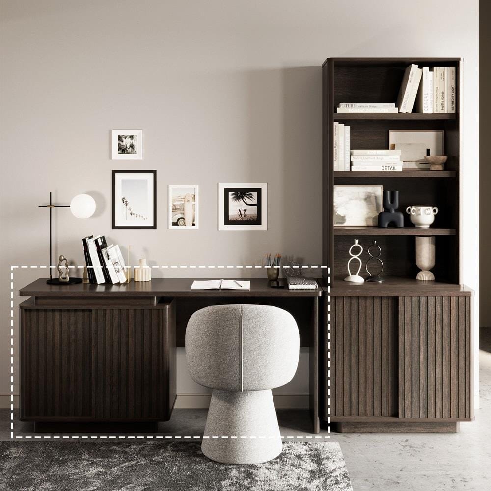 โต๊ะเครื่องแป้ง (ที่นั่งขวา) SB FURNITURE NOIR 19237996 160 ซม. สีไม้เข้ม