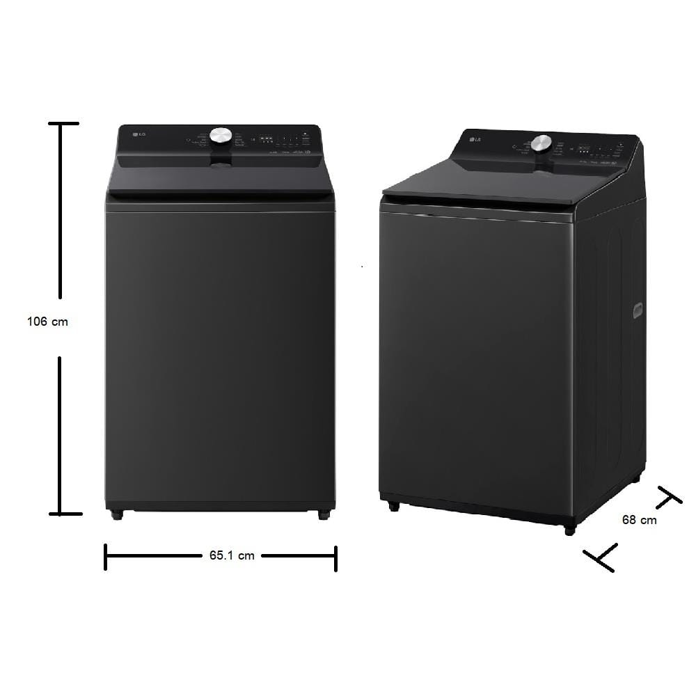 เครื่องซักผ้าฝาบน LG TX2520DT5O 20 กก. 800 RPM อินเวอร์เตอร์ สีดำ